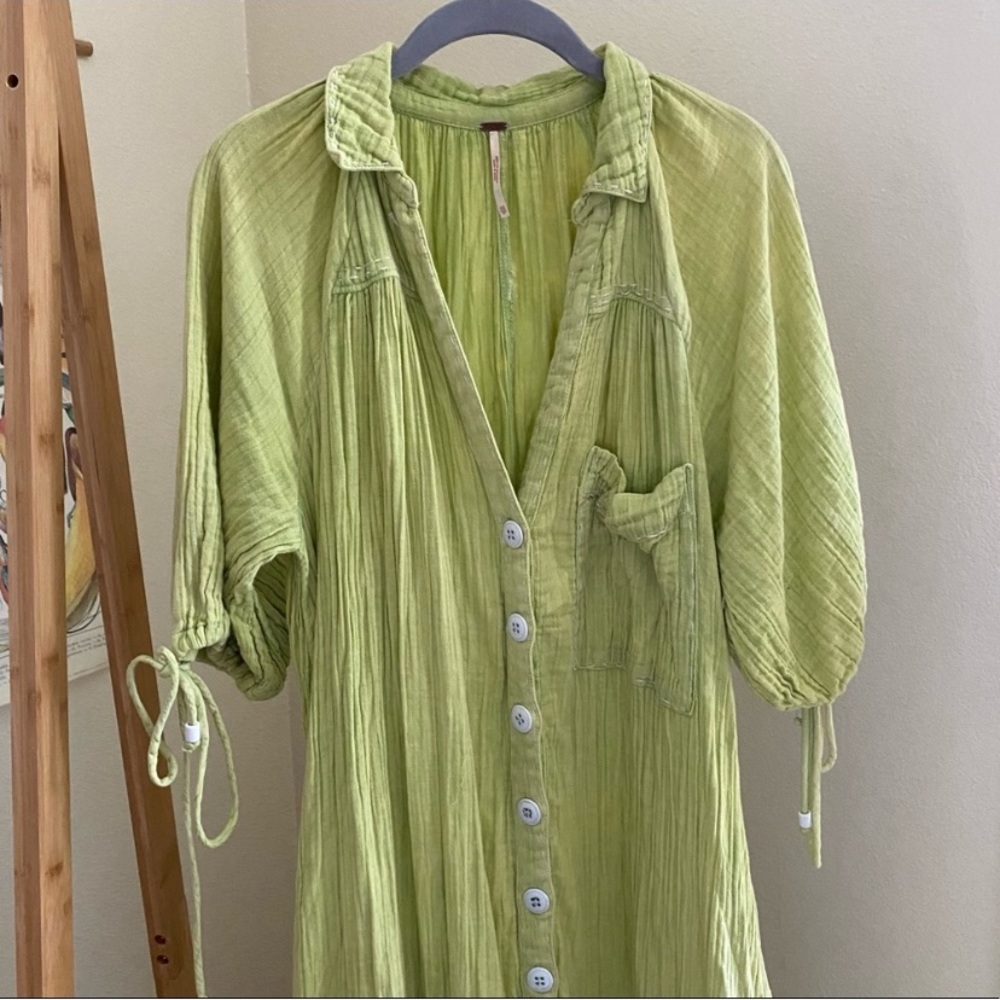 Free People Maya Midi Shirt Dress